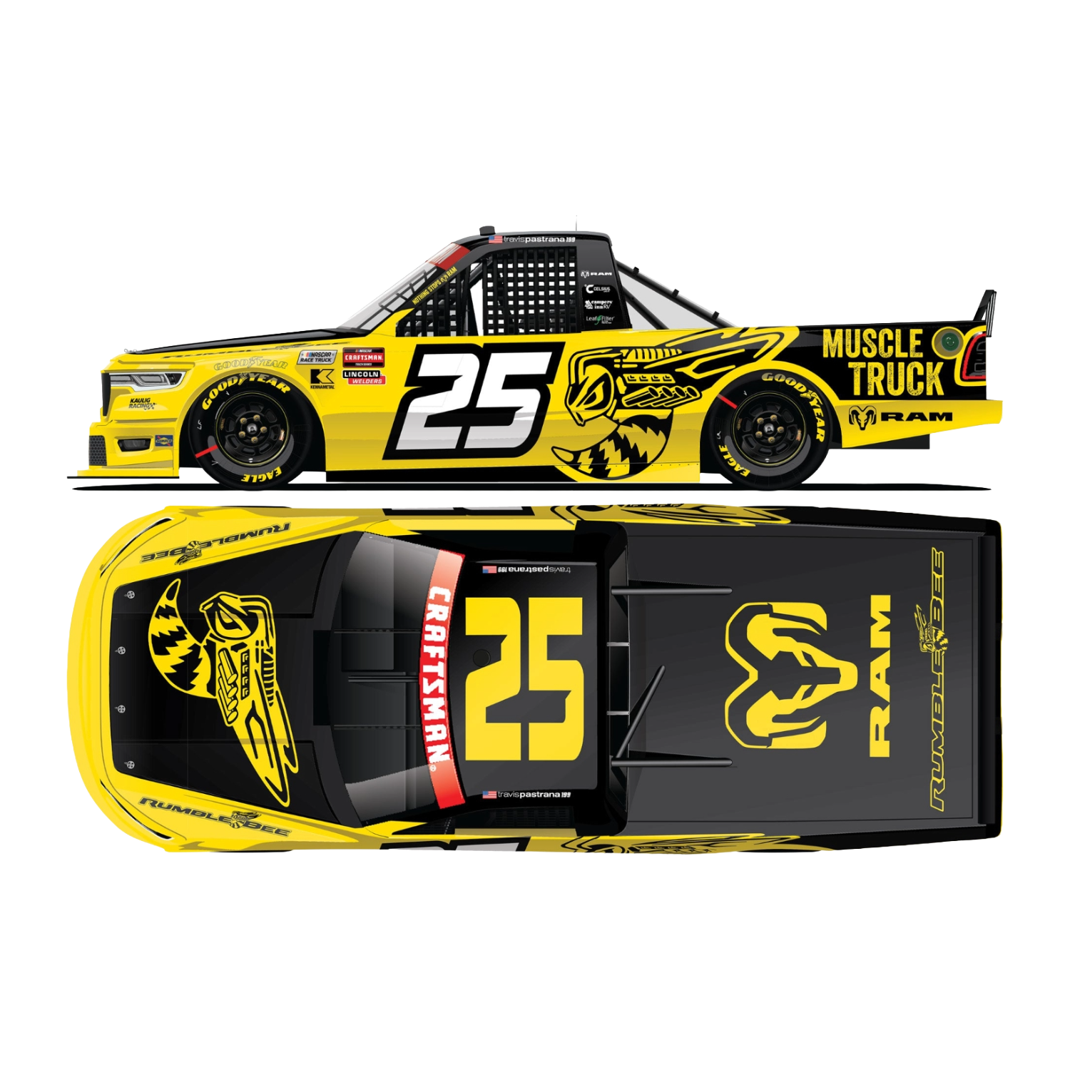 PRE-ORDER #25 Travis Pastrana Rumblebee 1:24 Diecast